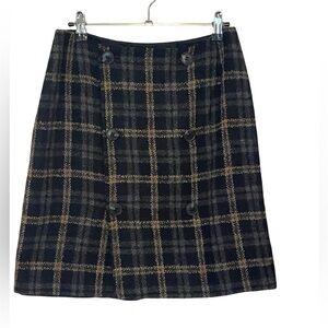 White + Warren Plaid  Skirt